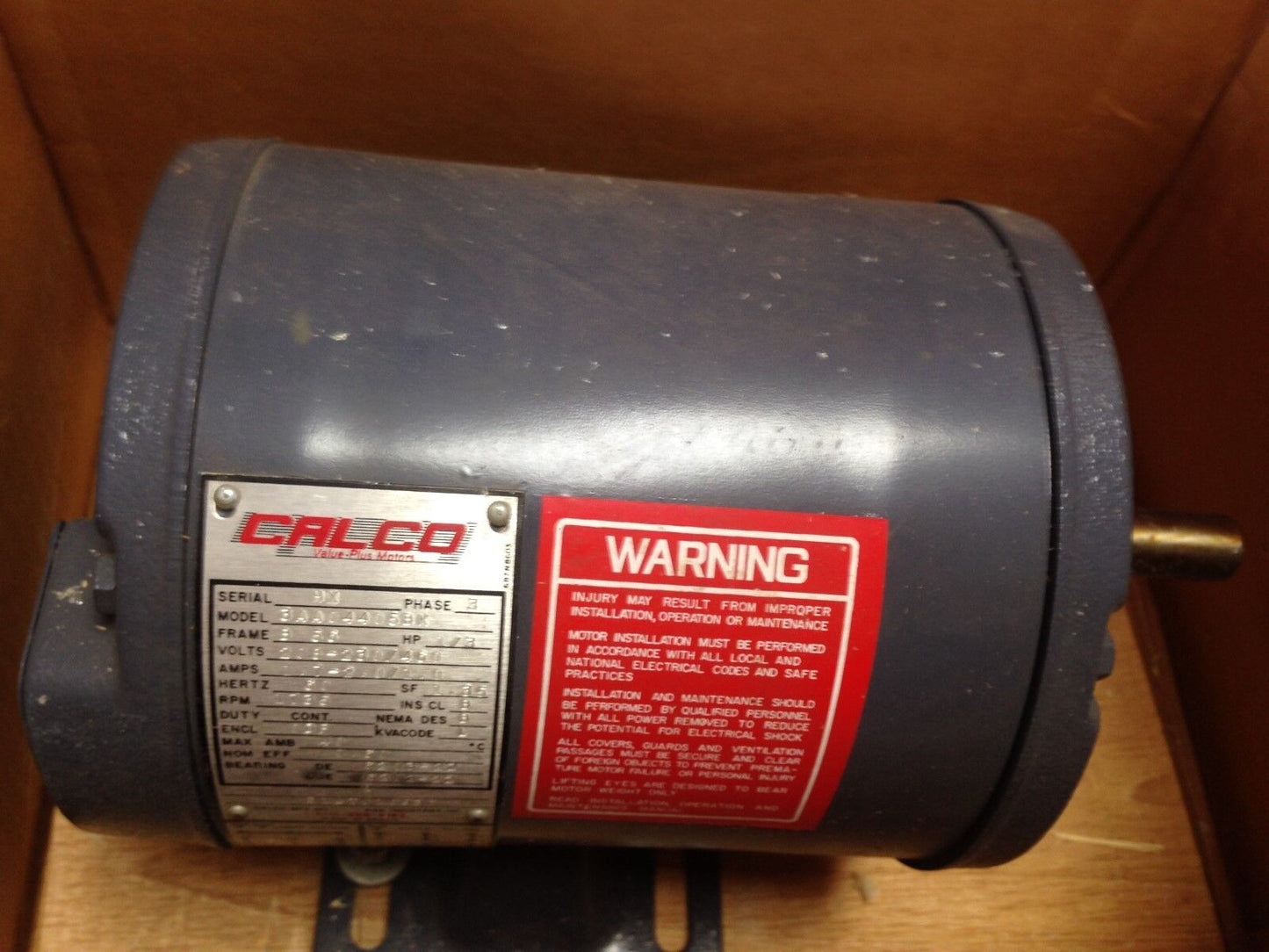 New 3Aa04405bk Calco Motors Motor Ac 1735Rpm 3Phase Xb56/Ca 1/3Hp,B 56,208V,Eg