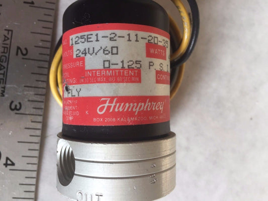 New Humphrey 125E1-2-11-20-35 ,24V /60 General Purpose Valve 125E1-2-11-20-35,Ea