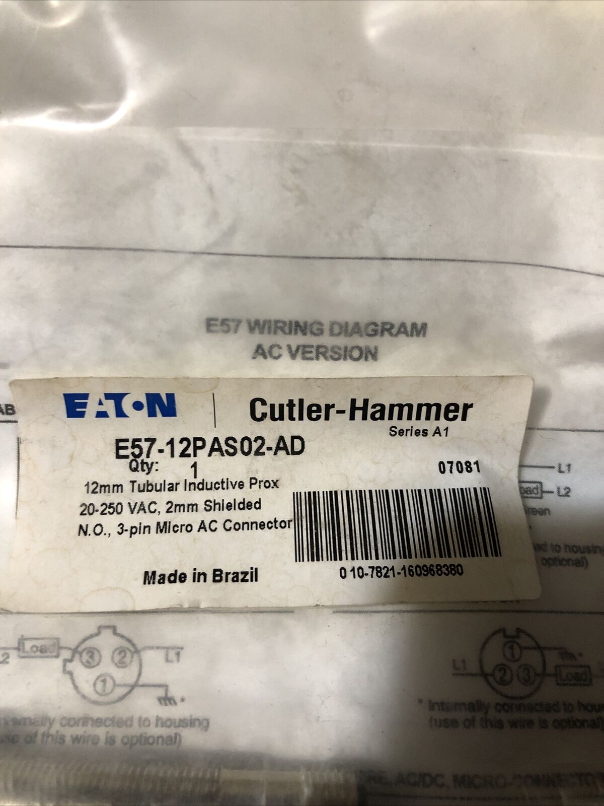 New Eaton  Cutler-Hammer  E57-12Pas02-Ad Sensor,Bu