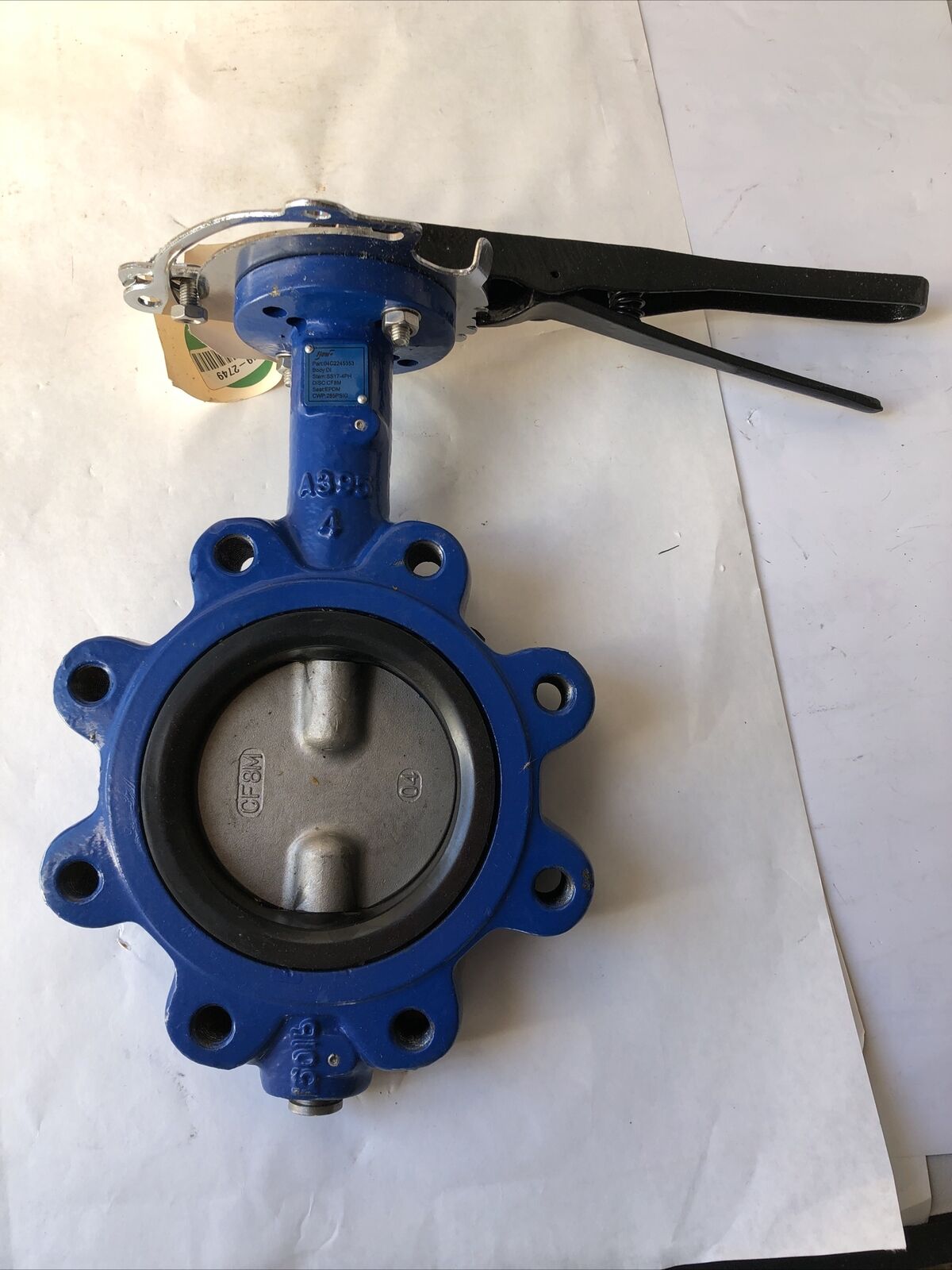New Flow 04C2245353 Manual 4" Butterfly Valve, Cf8m, Epdm, Ss17-4Ph A395,Fi