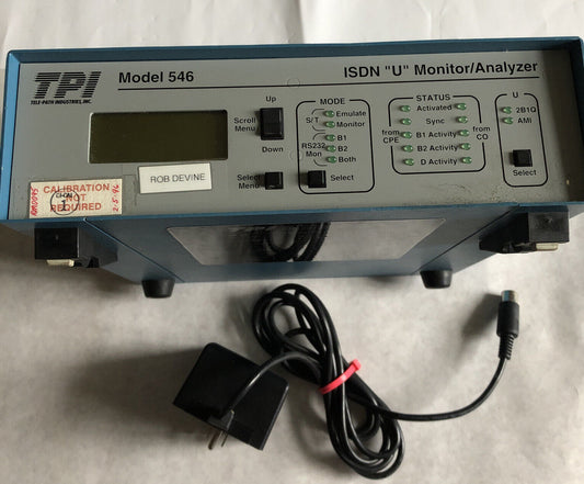 Tpi 546,Tele-Path Industries Tpi 546 Isdn "U" Monitor/Analyzer,Tpi 851570,Fg
