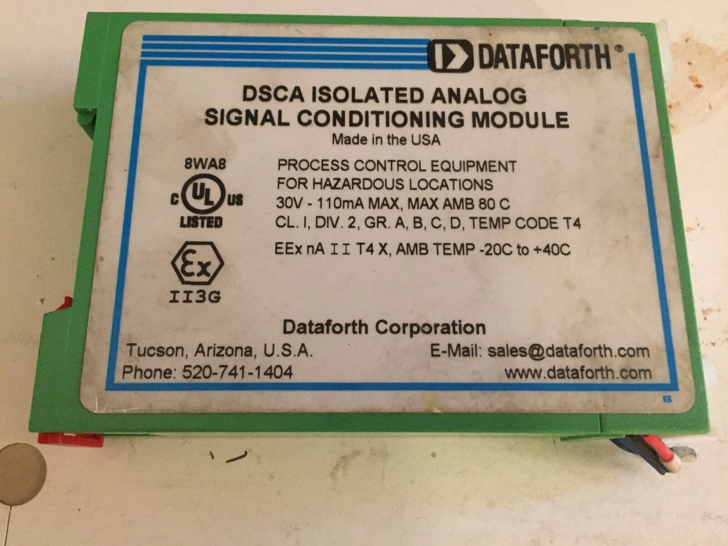 Dataforth Dsca30,Dsca30-02 Analog Signal Conditioning Module Isolated Mv,Bj