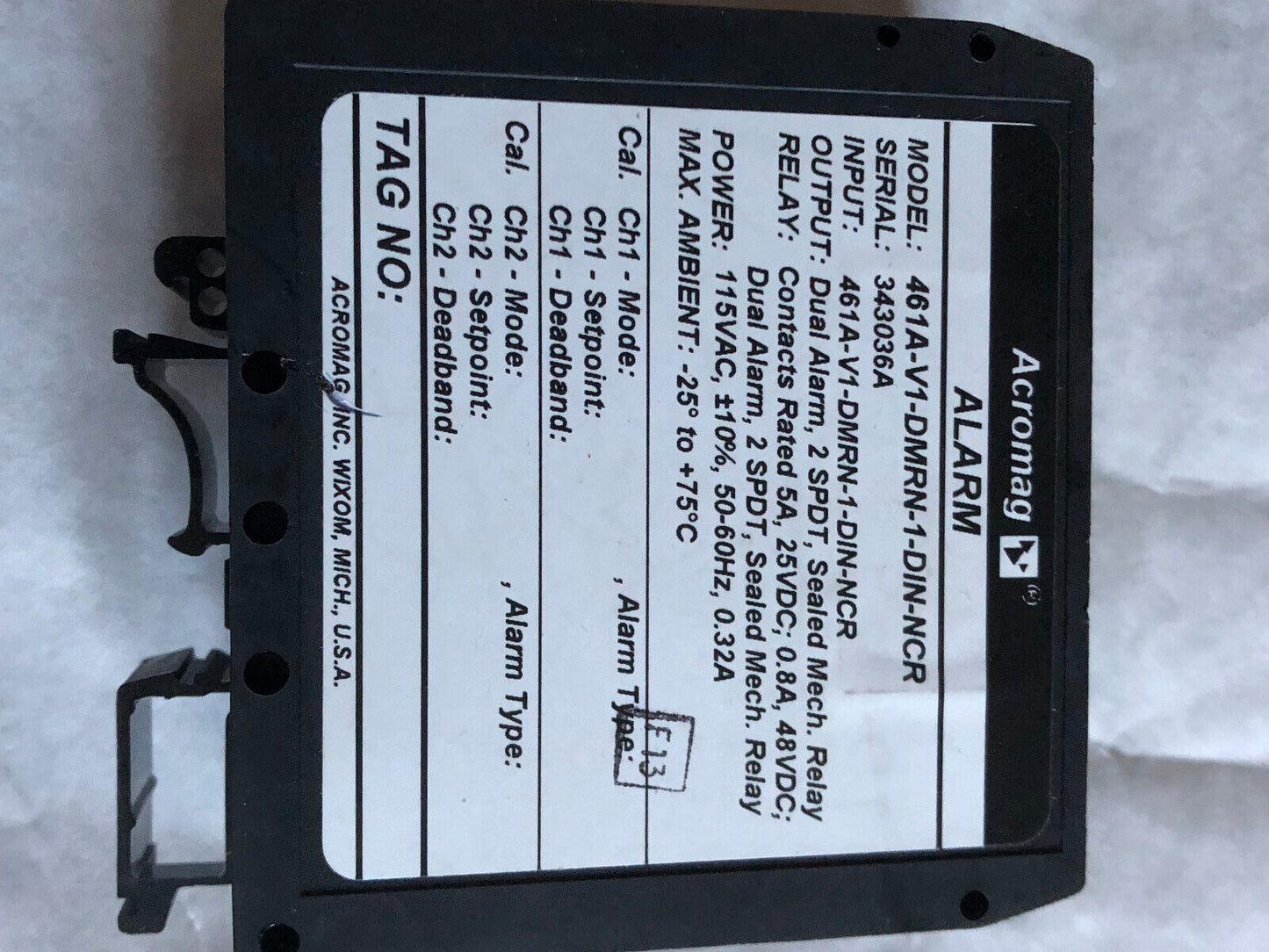 New Acromag 461A-V1-Dmrn-1-Din-Ncr 115 Vac Dual Alram Module,Acromag 460A,Az