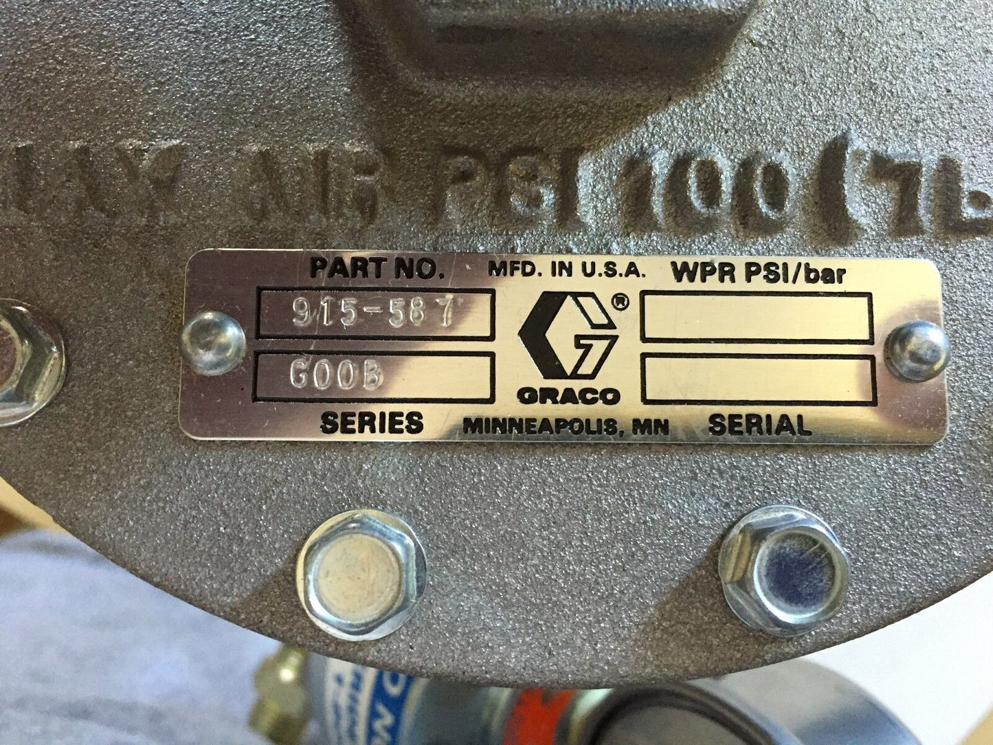 Graco 915-587 G00b,110341,Ametek Sg Series Diaphragm Regulator,915-557,100Psi,Fa