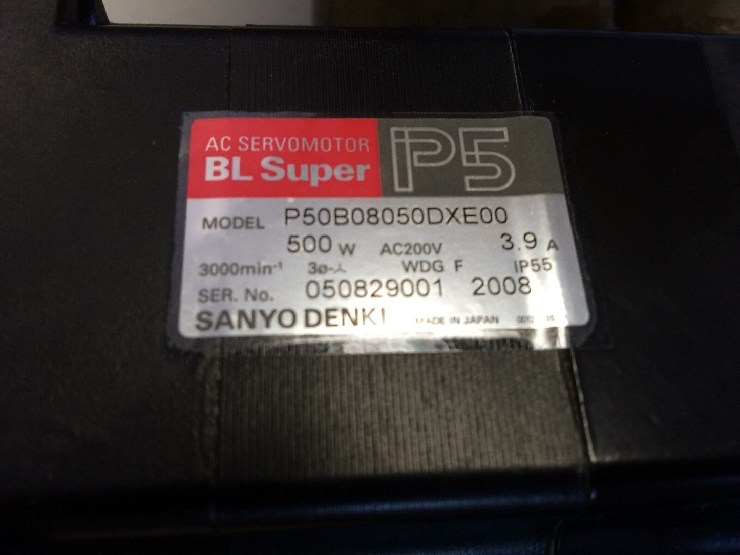 New Sanyo Denki P50b08050dxe00 Bl Super P5 Ac Servo Motor,500 W,200 V, 3.9 A,Bq