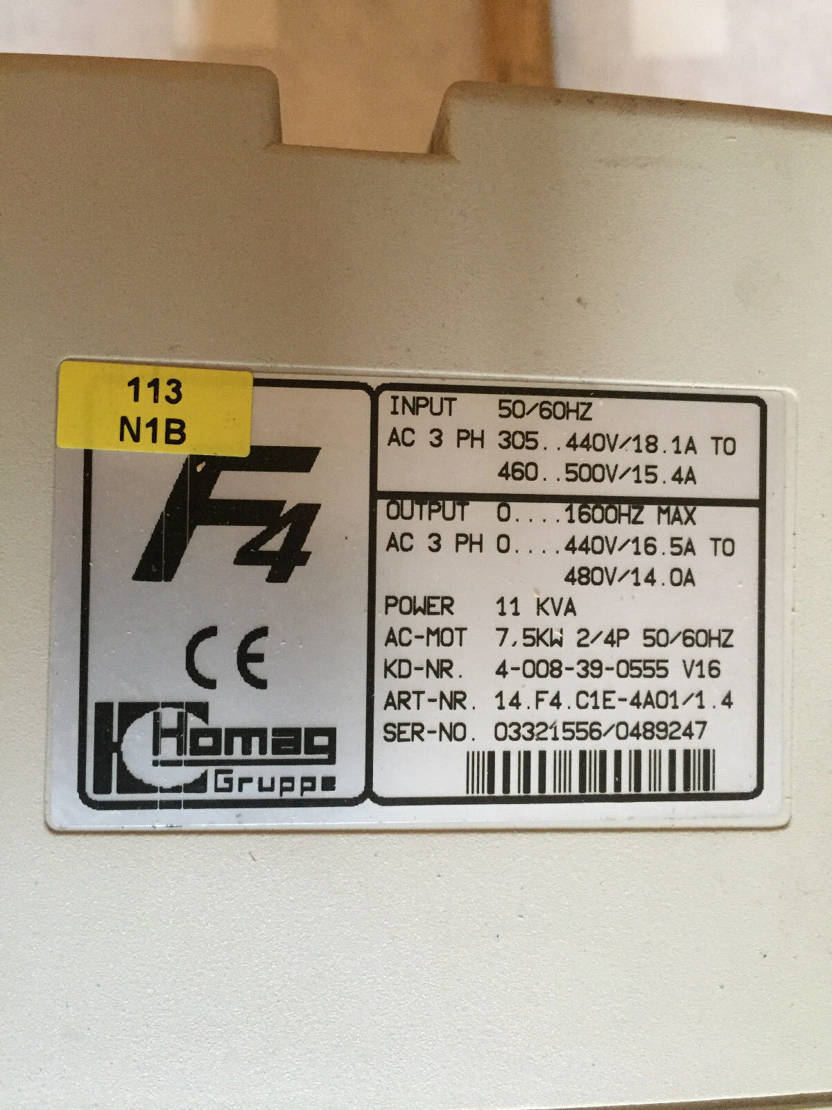 Keb 14.F4.C1e-4A01/1.4,Homag Keb Combivert,Siemens Sidac-F,11 Kw,Keb F4,Cs