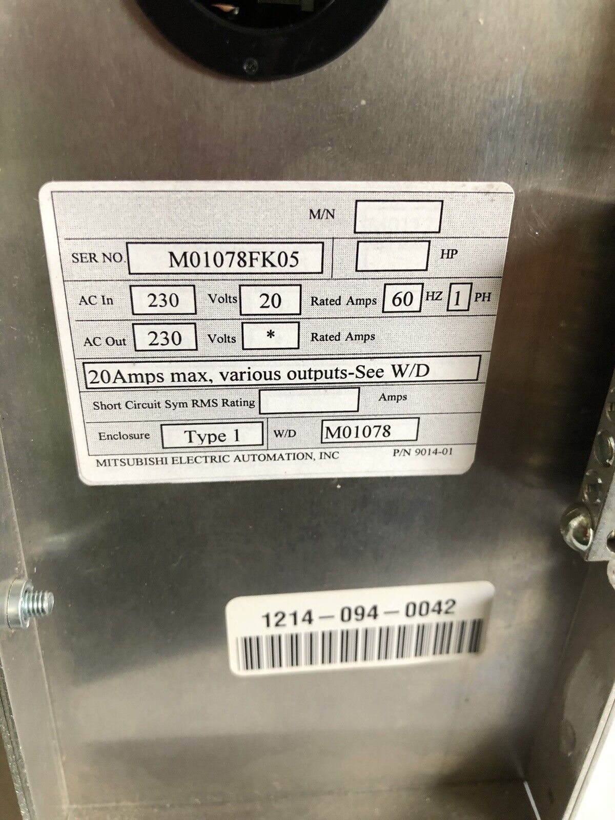 New Mitsubishi 9014-01,9014-06,Ul1563 M01078fk32 Hawkeye Evolution Iv M01078,Ex