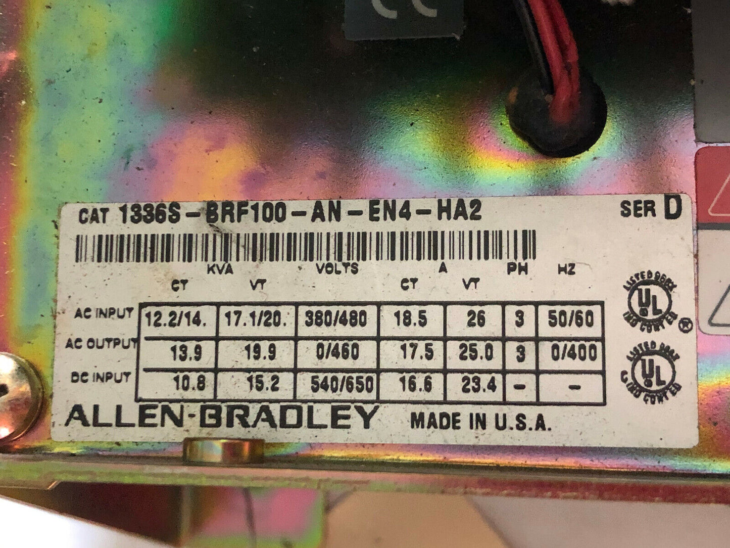 Allen Bradley 1336S-Brf100-An-En4-Ha2,1336S-En4 Ac Drive Internals 4233622151,Ey