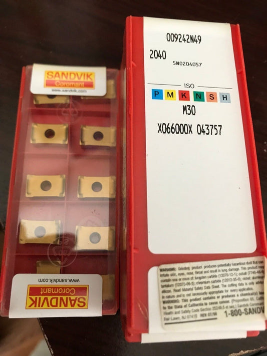 Lot 50 Sandvik 009242N49 Carbide Inserts Sandvik 2040,X066000x 043757,Ej