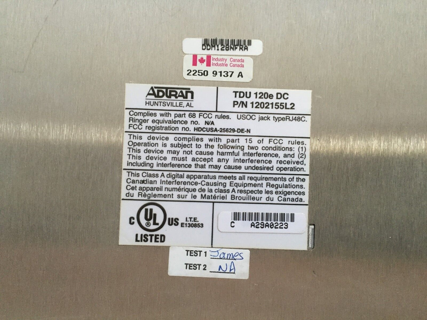 Adtran Tdu 120Edc,Telect  1202155L2, Module Tdu 120E Dc,Fb