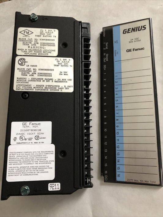 New Ge Fanuc Ic660bbd023 Block 24Vdc Sink I/O 16 Circuits,2/3 Wire Sensor C,Sk
