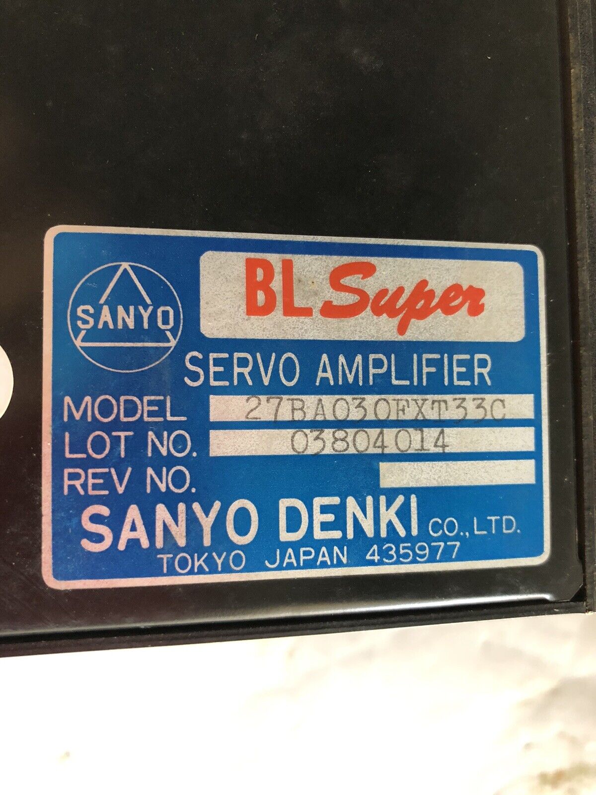 Kawasaki/ Sanyo Denki Ag1 27Ba030fxt33c Bl Super Servo Amplifier 07828015,Ax,Tn