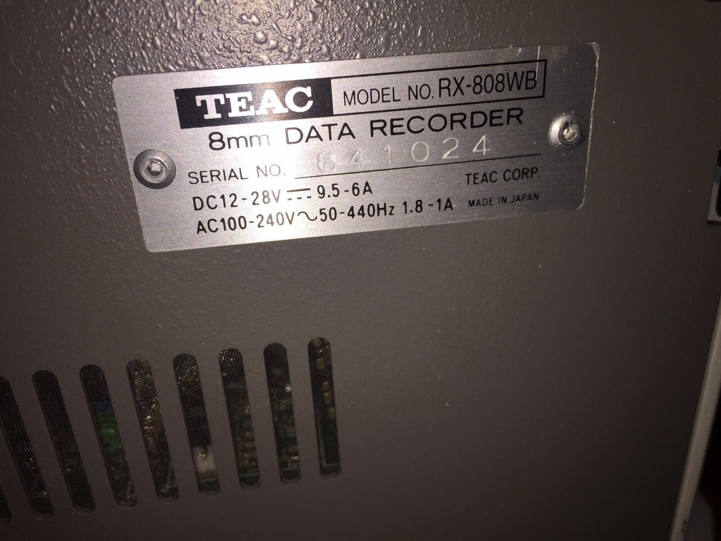 Teac Rx808wb Teac Rx-800 8Mm Data Recorder,Bg