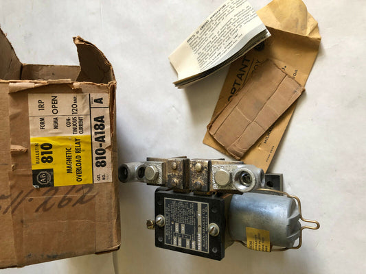 New Allen Bradley 810-A18a Inverse Time Current Relays,Coil Current 120A,Cn
