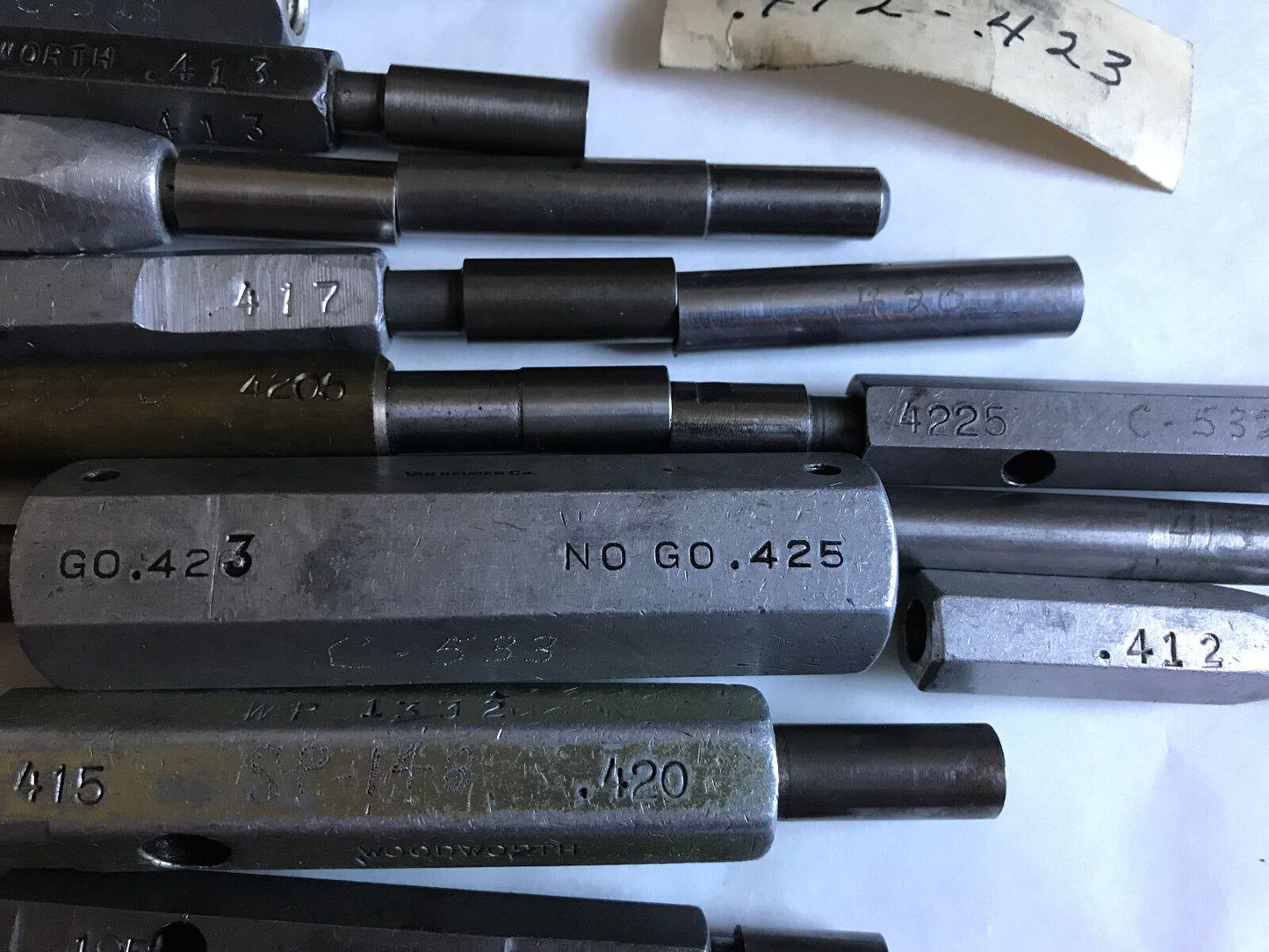Lot The Pipe Machinery Go No Go Plug Gage .4195,.4225,.415,.420,.412,.423,Sa