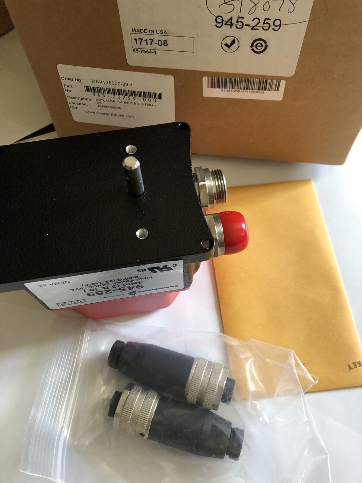 New Cleaver Brooks 945-259 4Nm Motor, 945259,1717-08,An