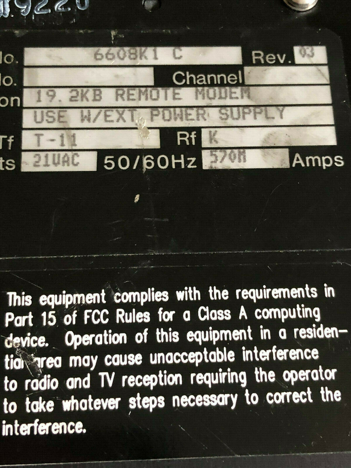 Allen Bradley 6608K1 C,232,19.2K Rf Modem Remote  Desktop Mode,Cl