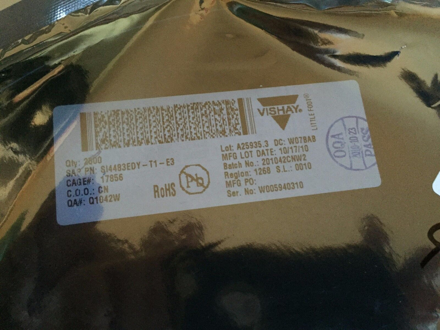 Lot 1,545 Vishay Si4483edy-T1-E3,P Channel Mosfet S14483edy-T1-E3,Tx12-04-Ec1,Sk