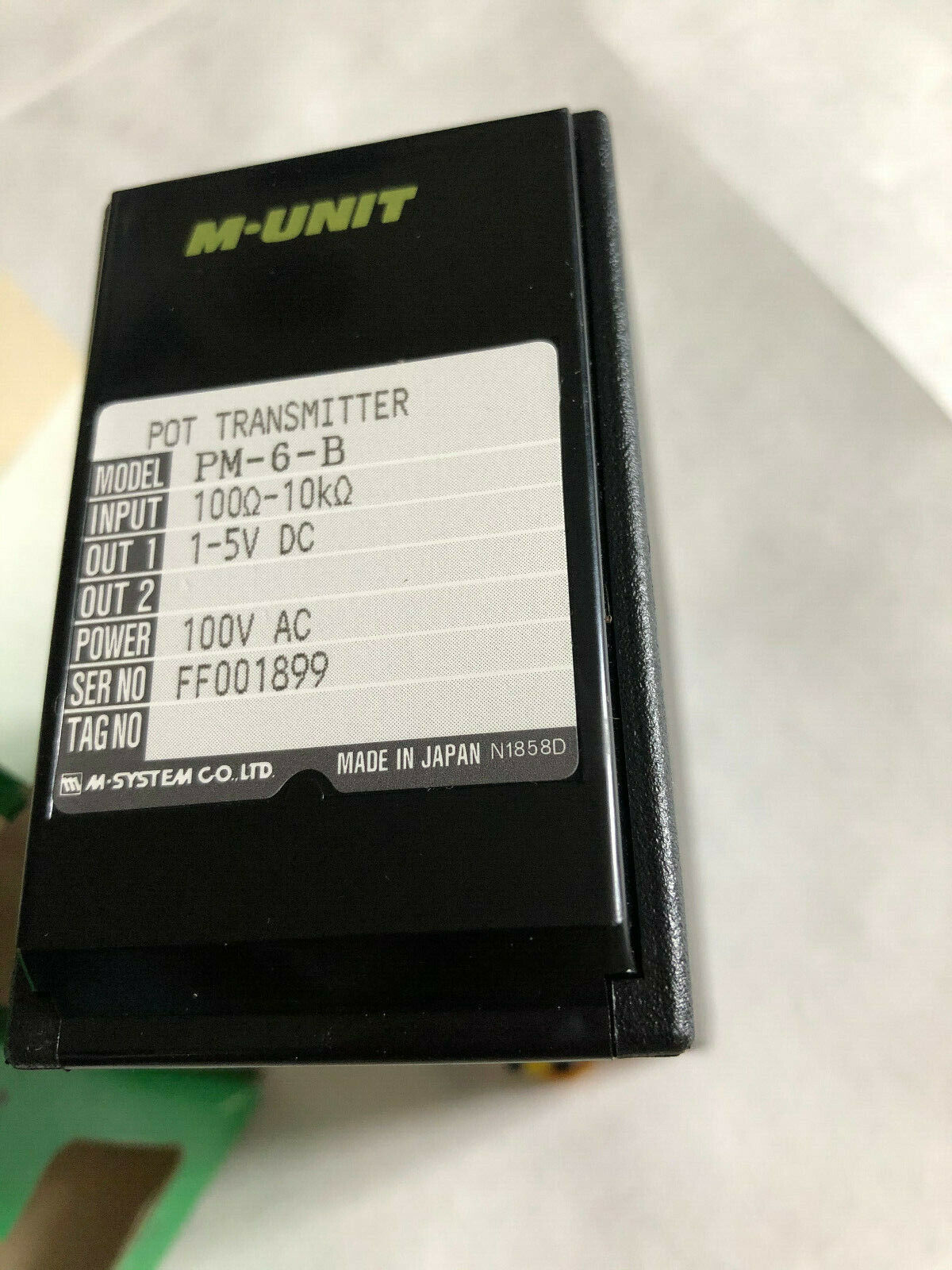 New M-System Pm-6-B Pot Transmitter Module,M-Unit Pm-6-B,Eh