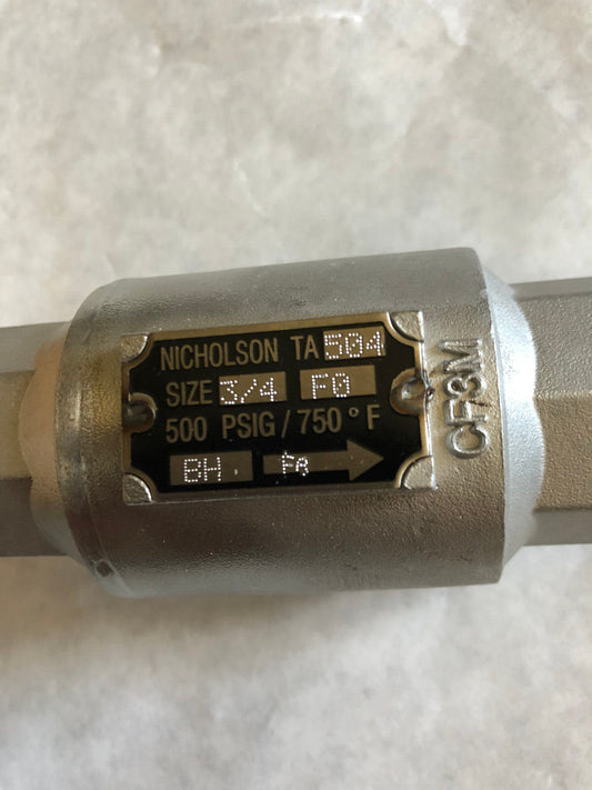 New 3/4" Nicholson 3/4 Ta504,Nicholson Ta 504 Thermo Dynamic Steam Trap,Am,Ay
