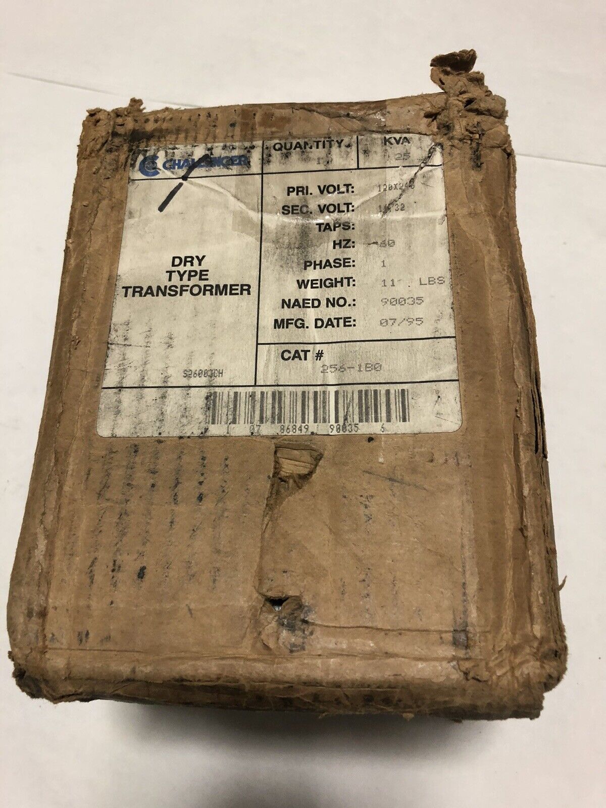 New 256-1B0 Challenger Transformer 1Ph 120/240V 60Hz .25Kva,S26003ch,120X240,Ez