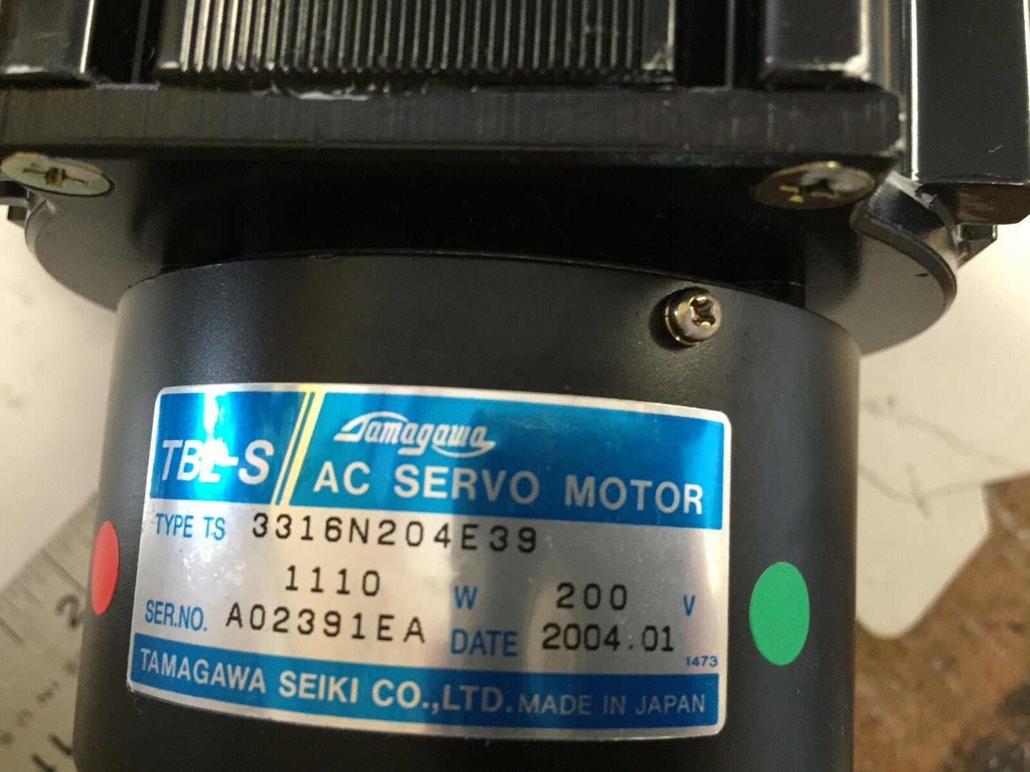 New Tamagawa 3316N204e39,Tbl-S Ac Servo Motor,1110W 200V,Mitsubishi Rh-P33a,Av