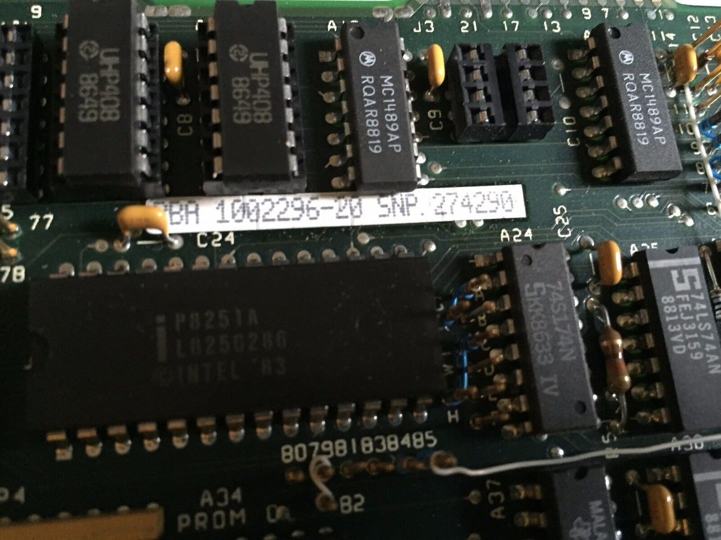 Intel Psbc 116A,Fluke Ika Pba 1002296-20 Snp 274290 Combination Memory I/O ,Se