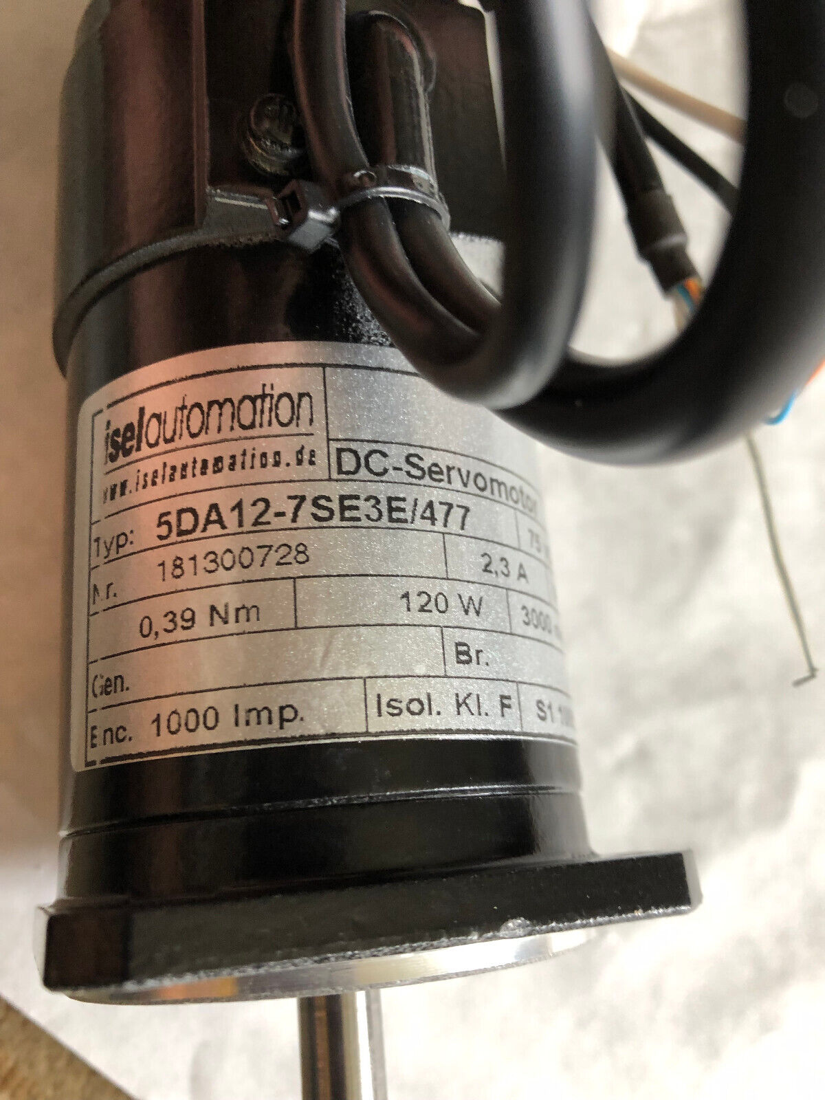 New Isel Automation 5Da12-7Se3e/477 Dc-Servomotor. 2.3A 3000Rpm, 120W,Bv