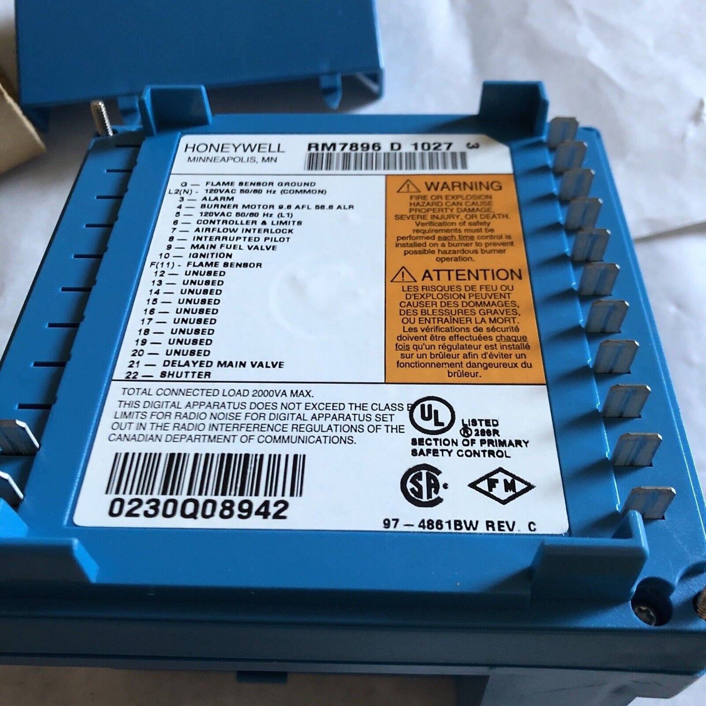 New Honeywell Rm7896 D 1027, Rm7896d1027 Burner Control,Ec
