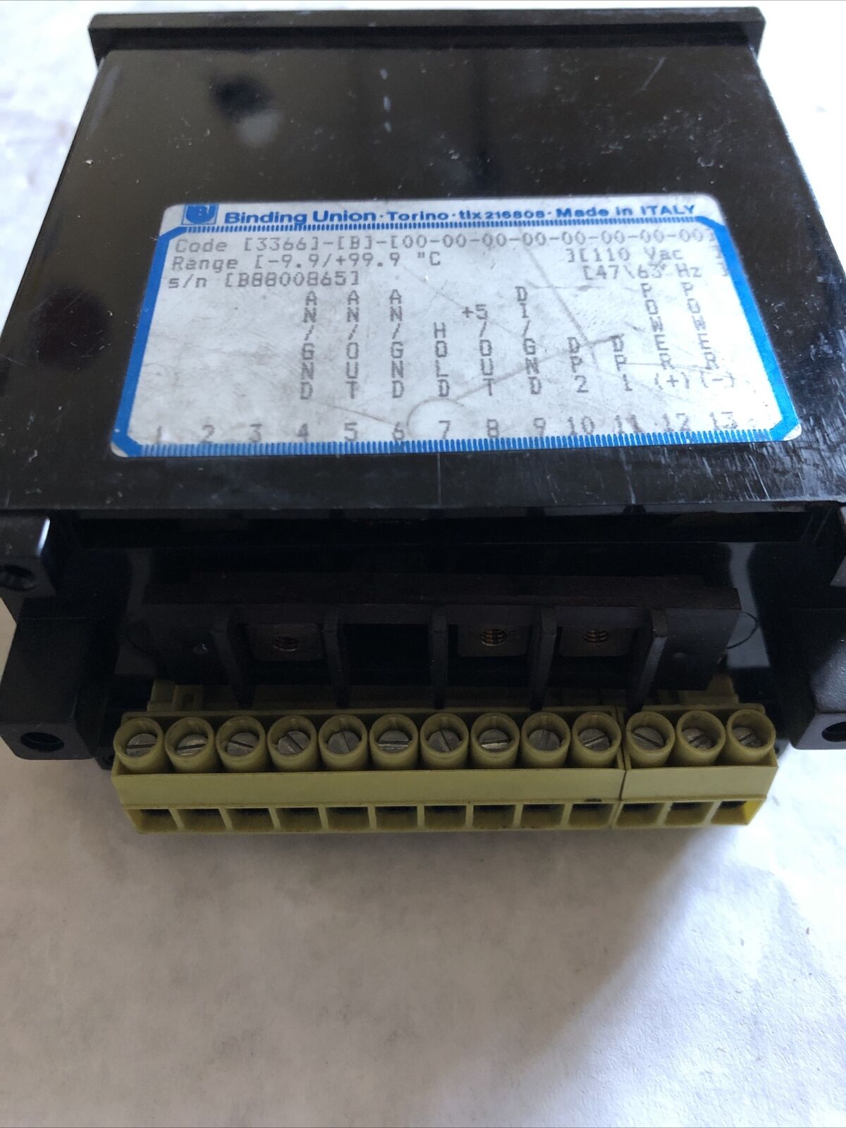 Binding Union 3366 B 00 00 00 110 Vac 47 63 Hz Temperature Readout Display,Te