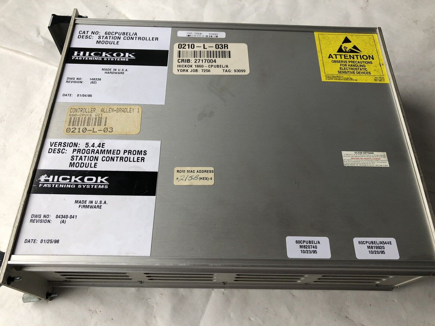 Hickok 1860-Cpubel/A,60Cpubel/A Pro-Spec 6000 Station Controller,0210-L-03R,Se