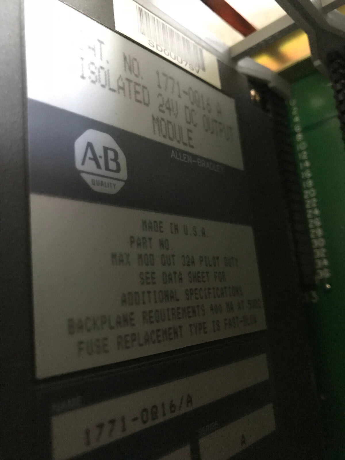 Allen Bradley Plc-5,1771-Obd Power Supply,1771-P7 B,1771-Asb,1771-Ibd,16 Slot,Ap