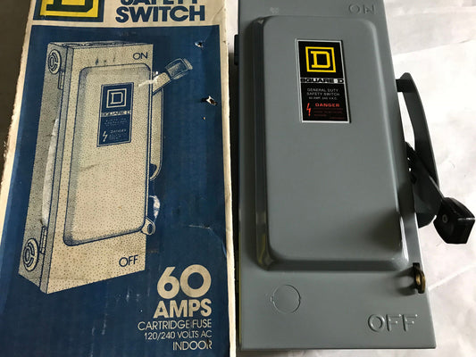 Square D K04x1992 Fusible Safety Switch 60 Amps General Duty 240V, 2Pole,1Ph,Ag