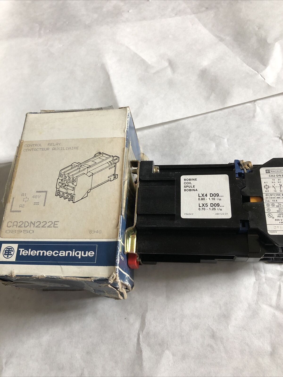 New Telemecanique Ca2-Dn-222 Control Relay, 48V Coil,Lx4 D09,Bm