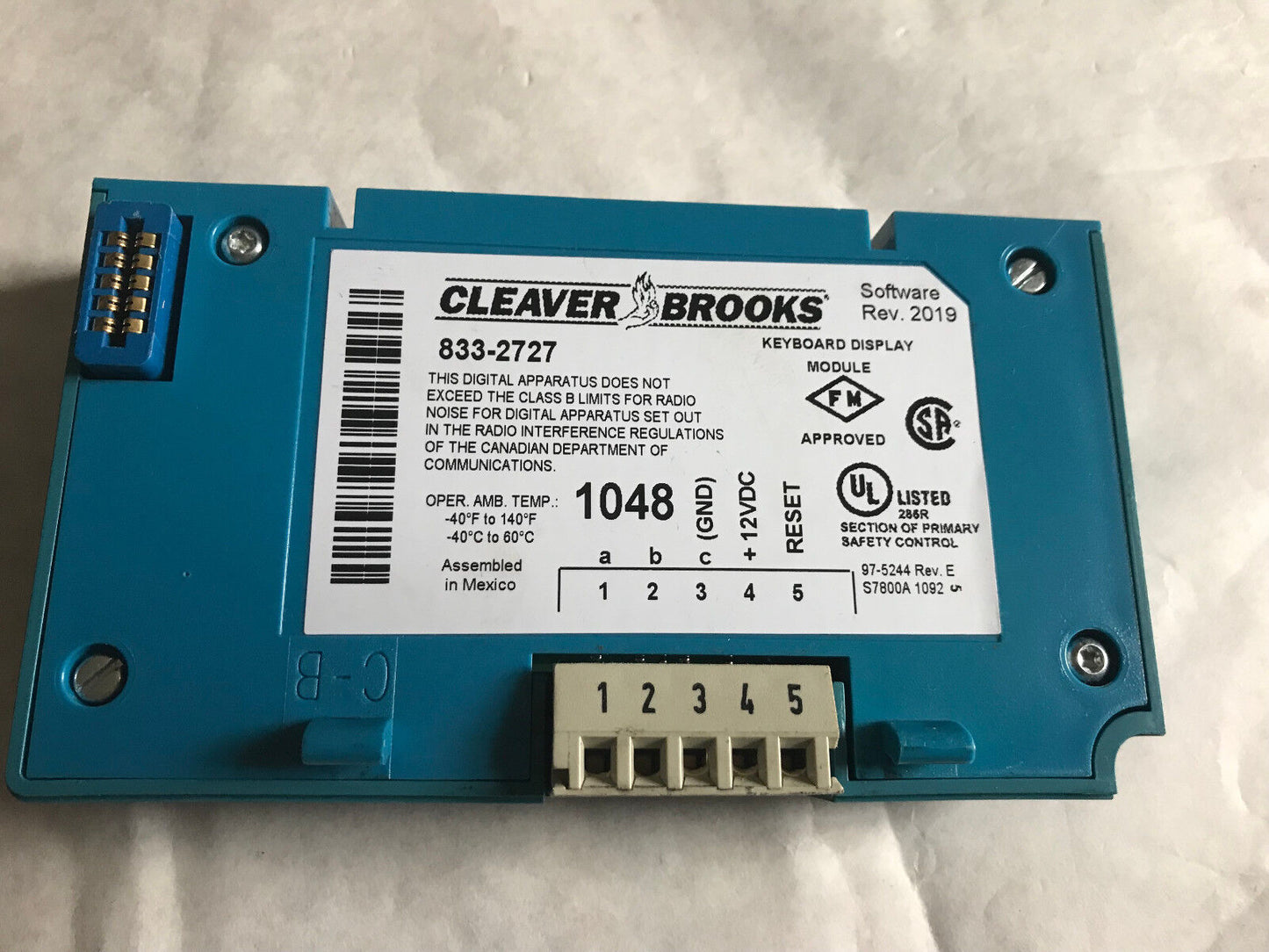 Cleaver Brooks 833-2727 Keyboard Display Module,Bm,Er,Cx,Et,Sc