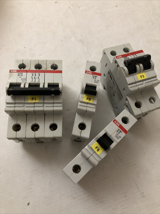 Mixed Lot 4 Abb S263,Abb S272,Abb S261,Abb B10,K2a,Abb C4 Circuit Breakers,Cs