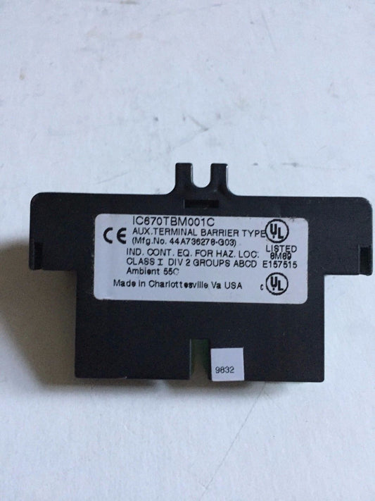 Ge Fanuc Ic670tbm001c Terminal Strip Auxiliary Barrier Style,Ev
