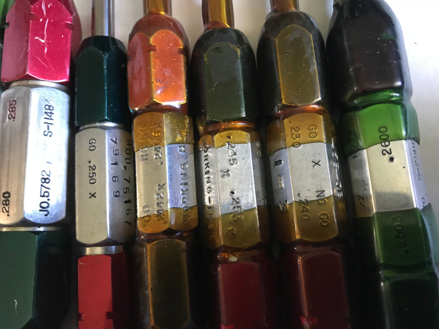 Lot Plug Gage Go Nogo Van Keuren .250,2300,280,284,2503,260,241,242,2503,285,Es