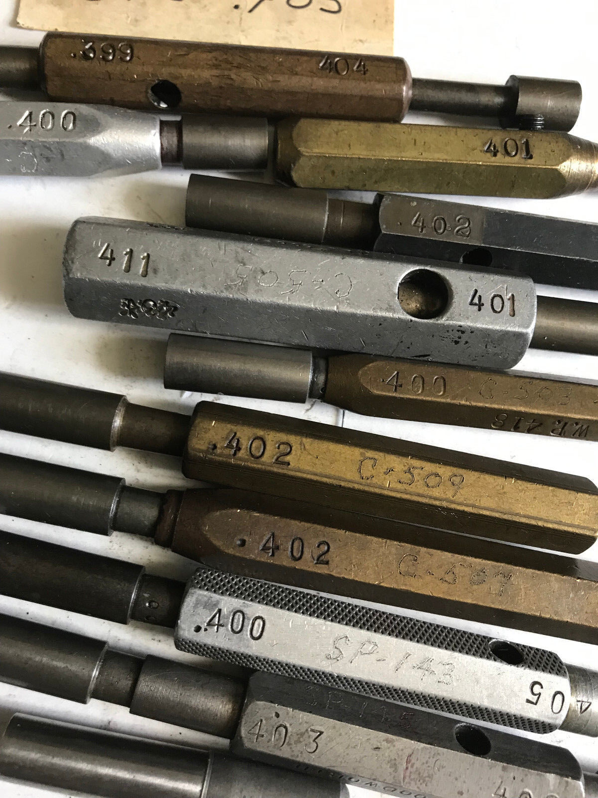 Mixed Lot Go No Go Plug Gages,.395,.403,.405,.408,.400,.405,.402,.401,Es