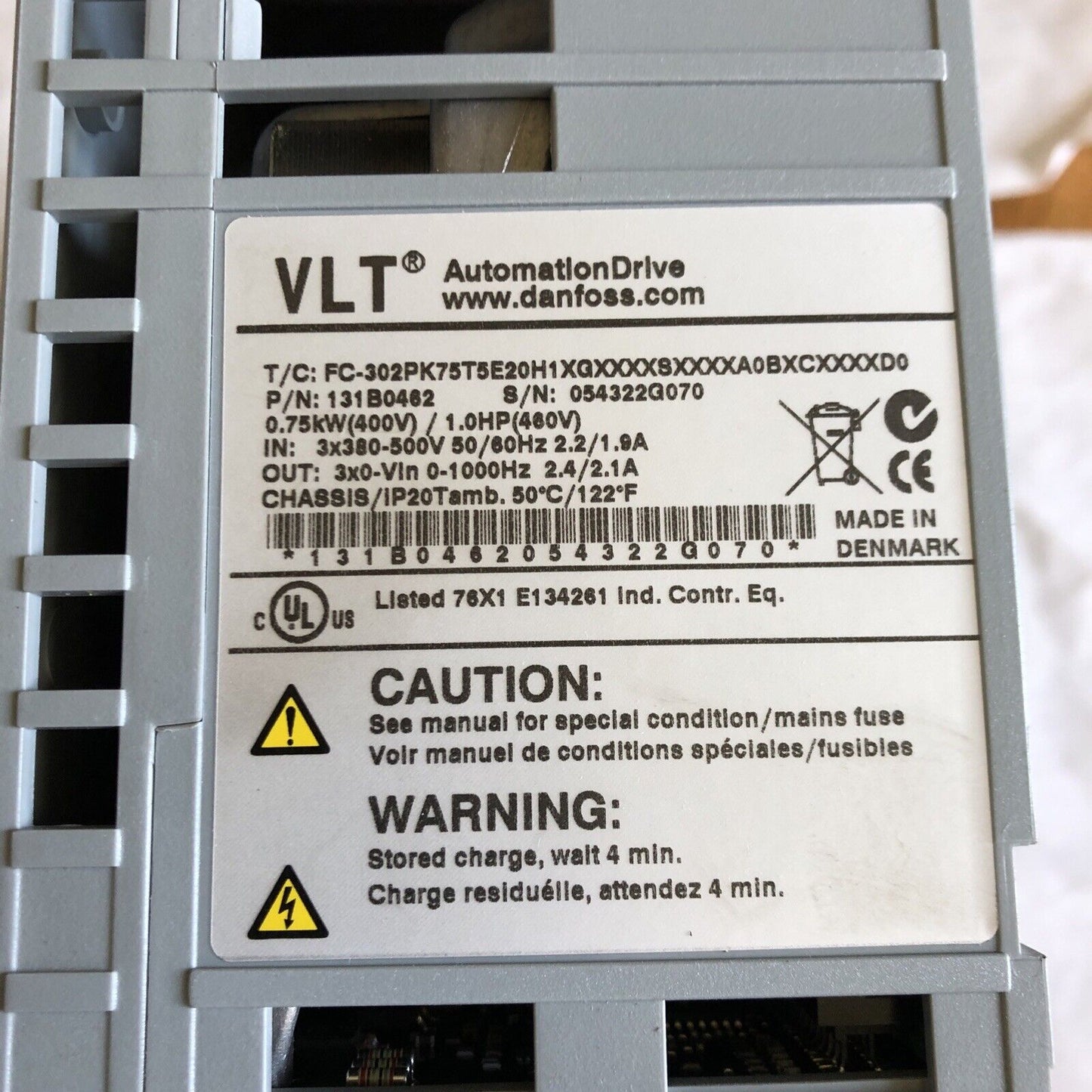 New Danfoss 131B0462,Fc-302Pk75t5e20h1xg,Danfoss Vit,Cx