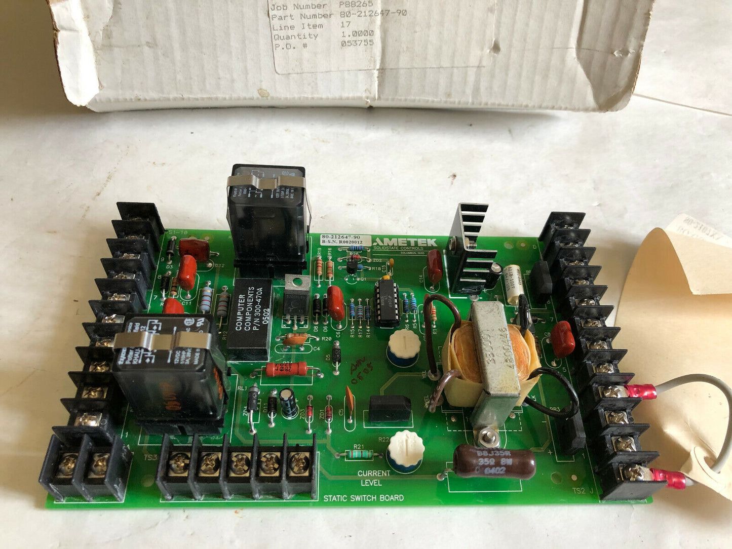 New Ametek 80-212647-90 Static Switch Board,Sk