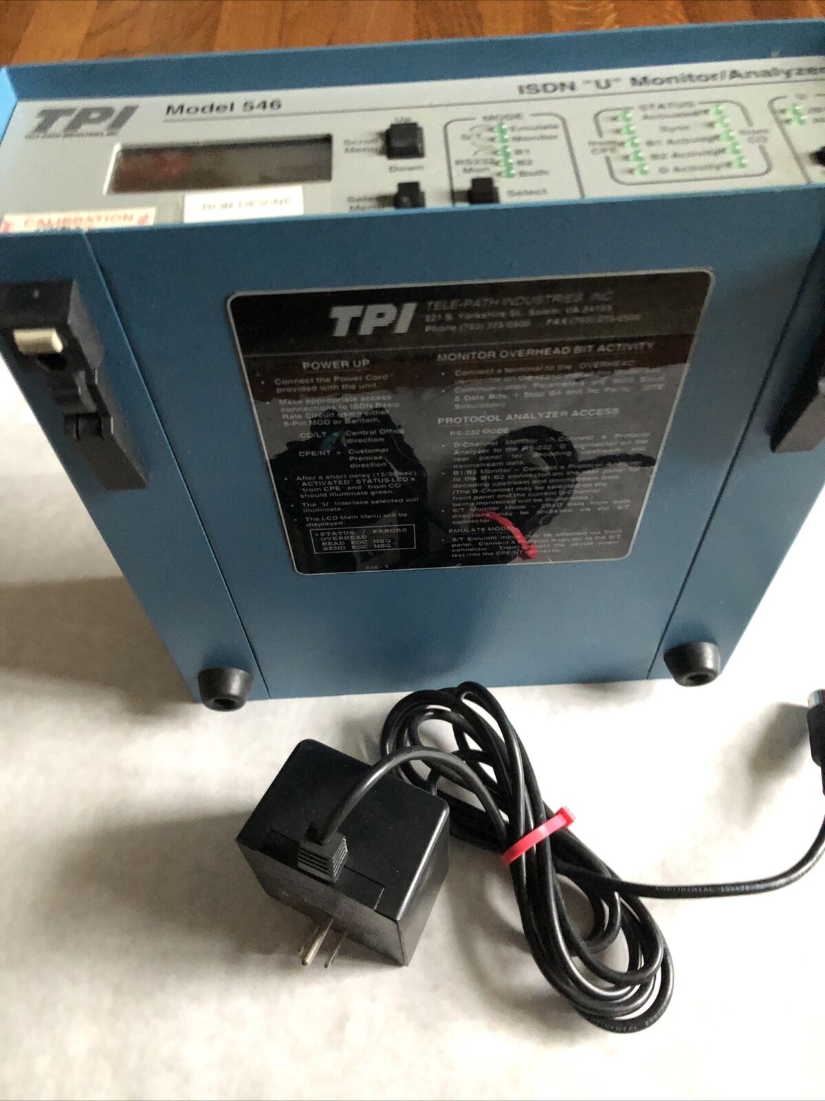 Tpi 546,Tele-Path Industries Tpi 546 Isdn "U" Monitor/Analyzer,Tpi 851570,Fg