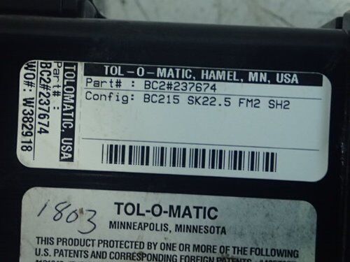 New Tolomatic Bc2#237674 Tol-O-Matic Pneumatic Linear Slide, Travel: 560Mm,Ba