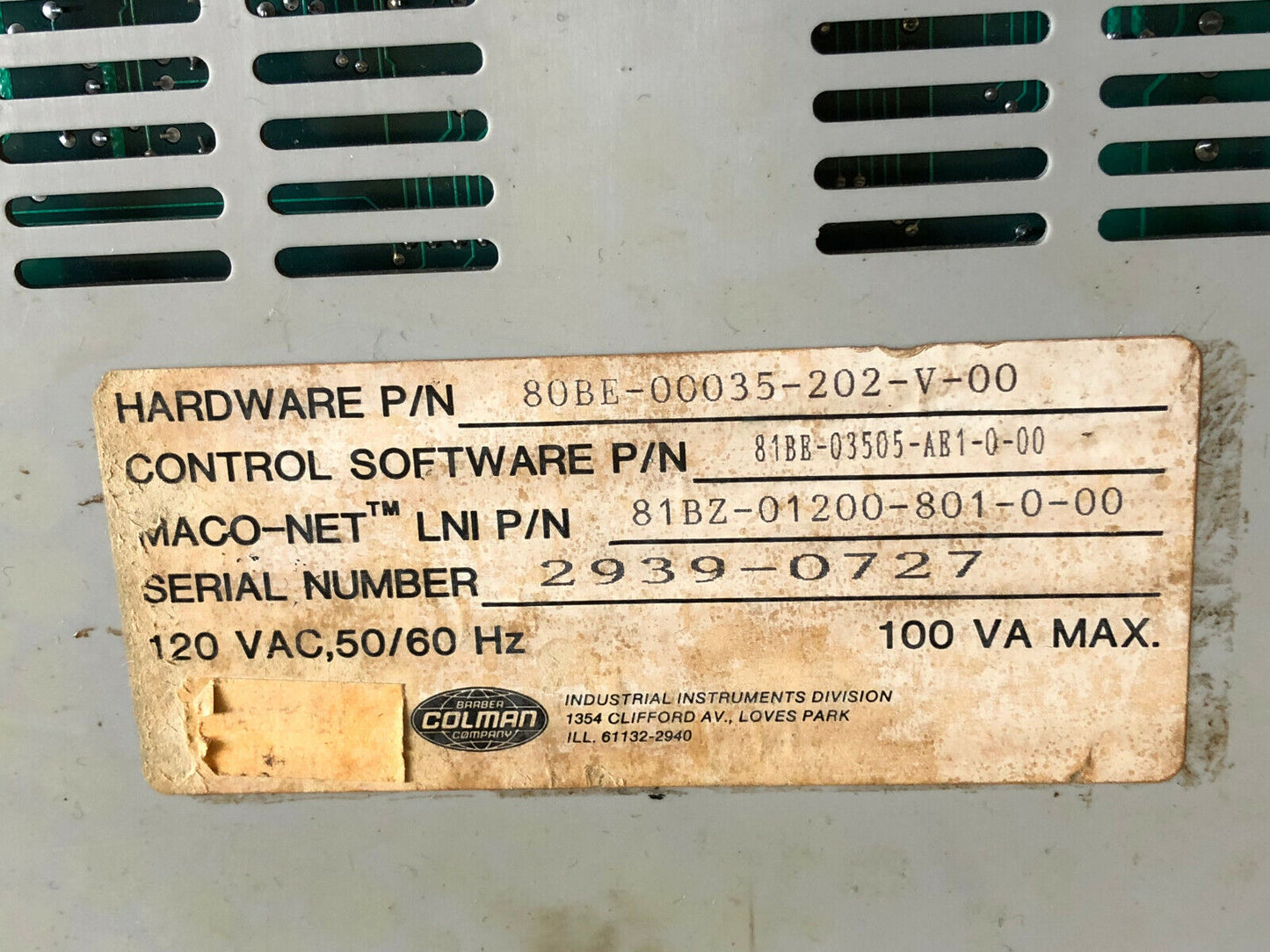 Barber Colman 80Be-00035-202-V-00 Cartridge Module 80Be-00035-202-V-00,Ck