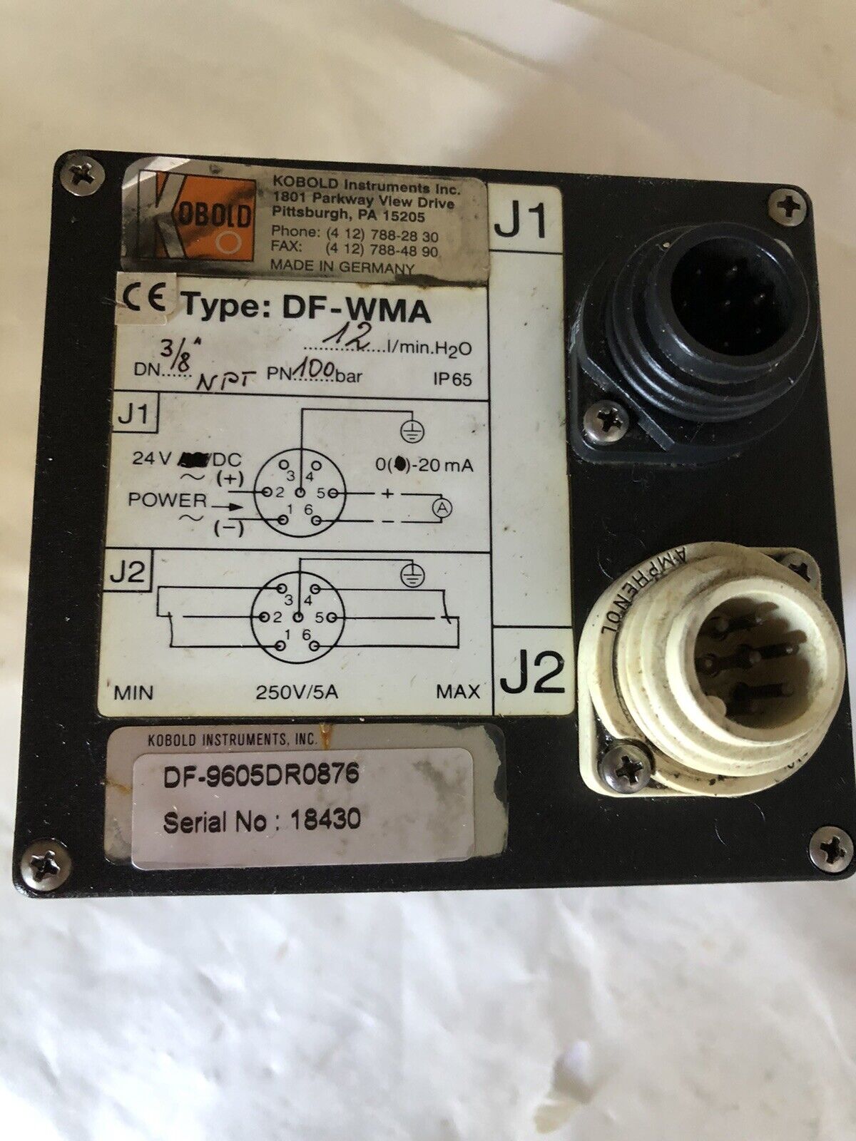 Kobold Df-Wma Paddle Wheel Flow Switch/Monitor,Dl,Di