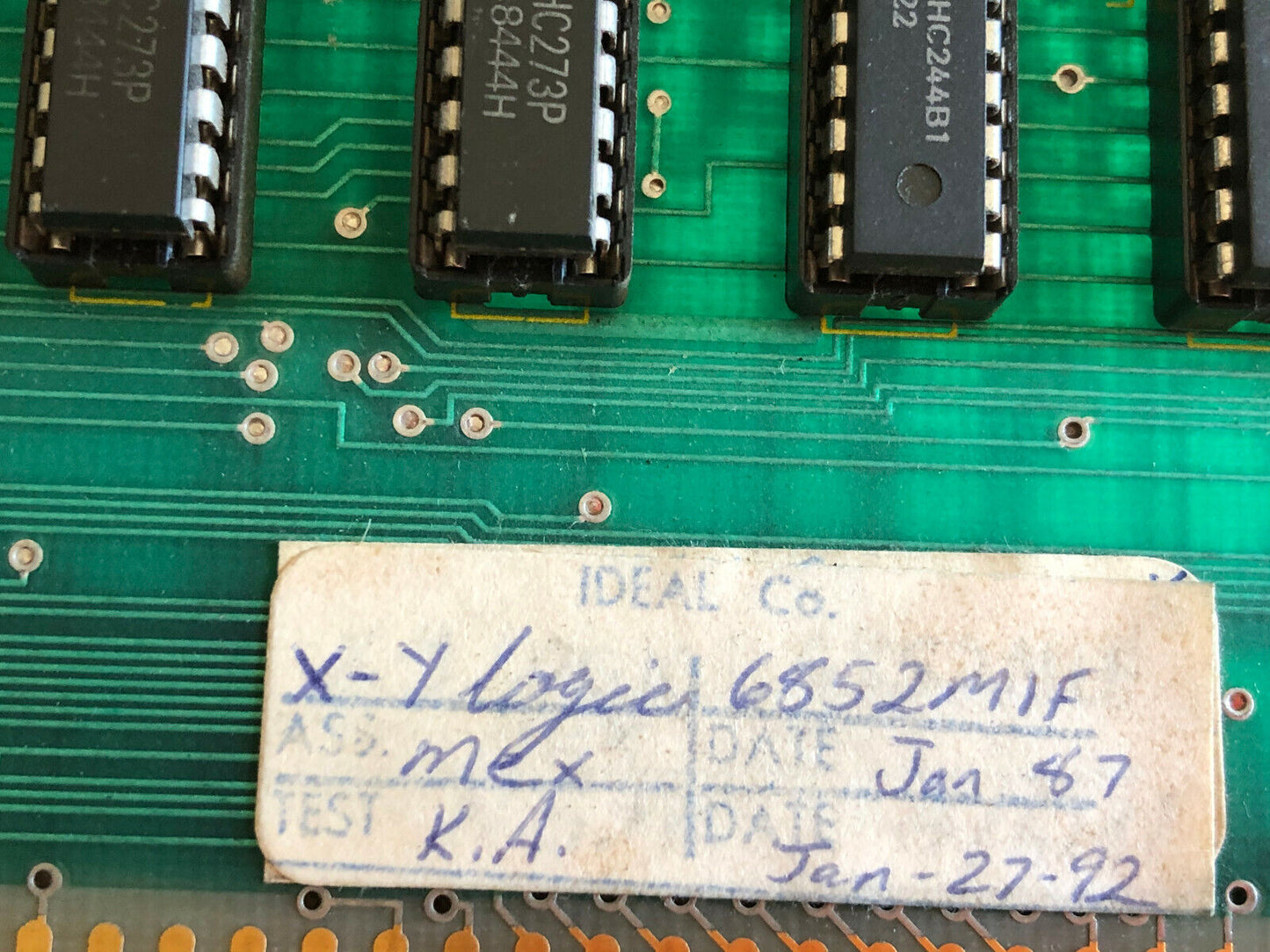 Ideal 6852Mif X & Y Logic Ideal Equipment Rev A2 X-Y Logic Board,Sa