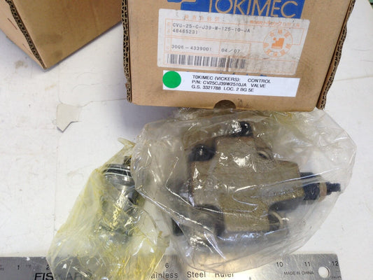 New Tokimec Cvu-25-C-J39-W-125-10-Ja Vickers Cv25cj39w2510ja Cartridge Valve,Dg