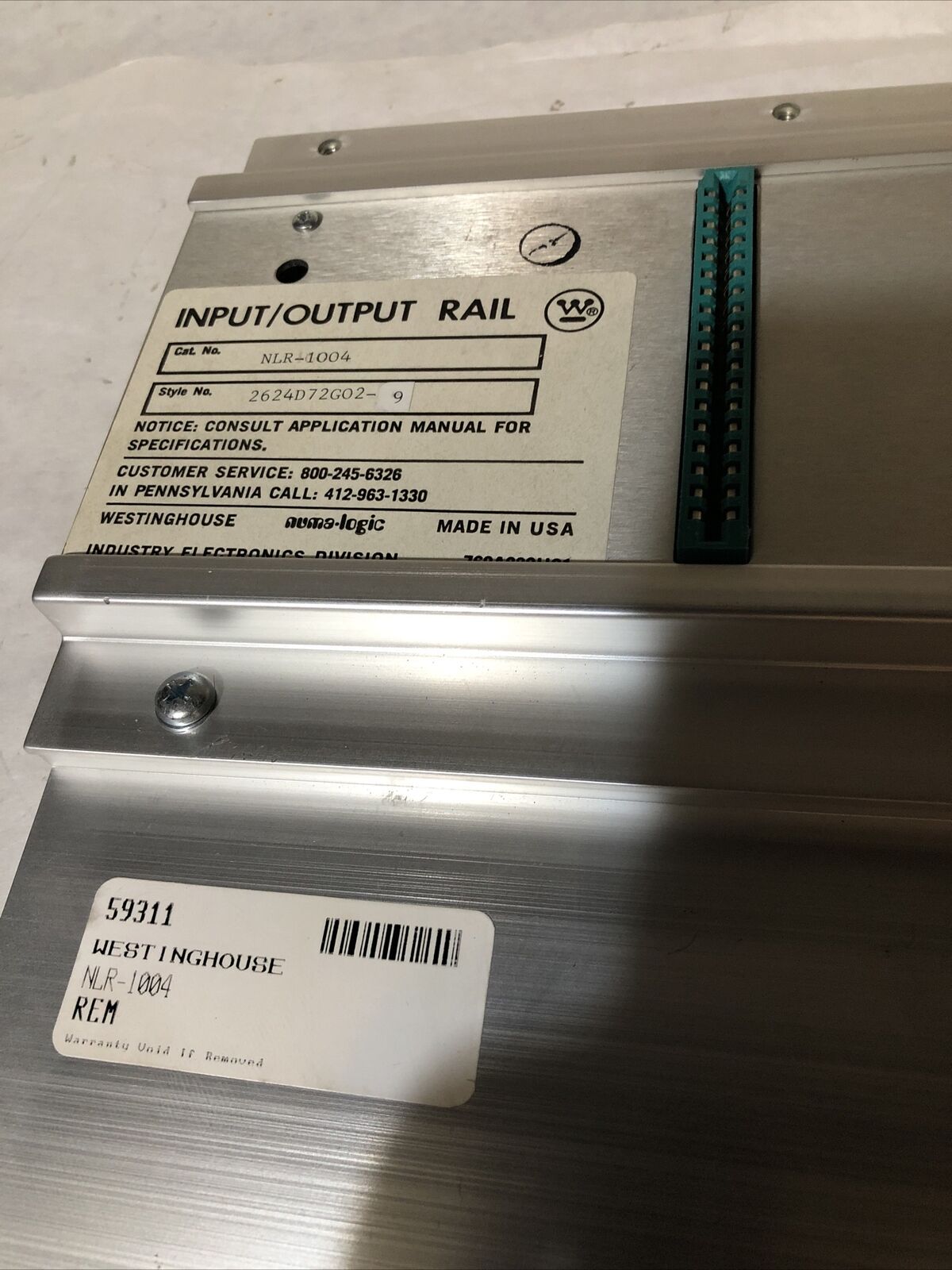 Westinghouse Nlr-1004 Nspp Nlr1004 ,624D72g02-8 Input Output Rail,Bv
