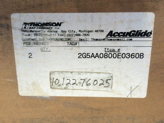 New Thomson 2G5aa0800e0360b Accu-Glide Linear Rail & 2 Bearing Blocks,Df