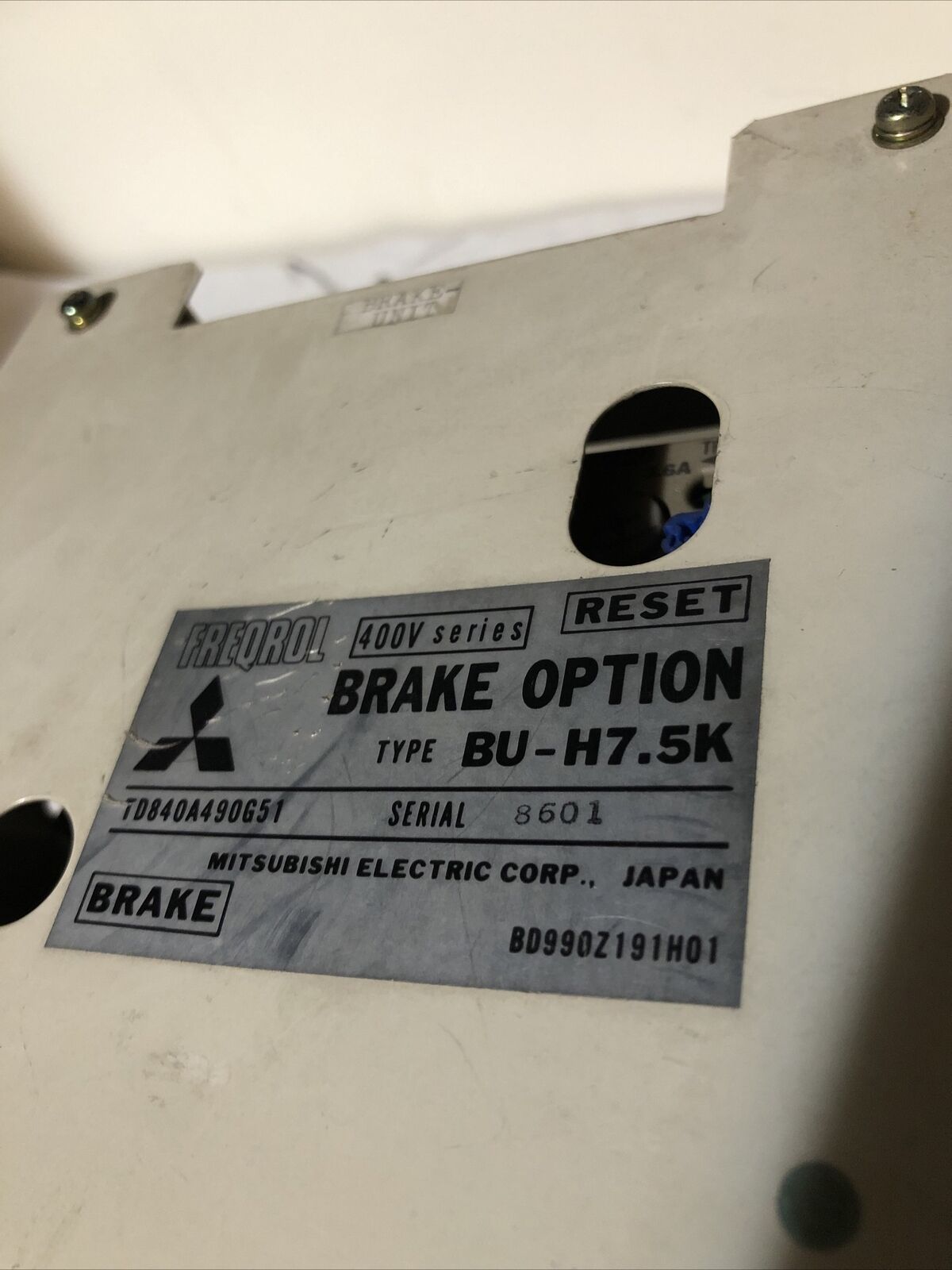 Mitsubishi Bu-H7.5K Brake Unit, 400V Freqrol Brake Option Td840a490g51,Bk
